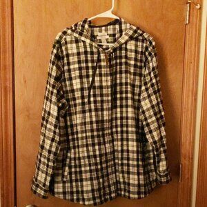 Plaid black and white LL Bean Women's Jacket